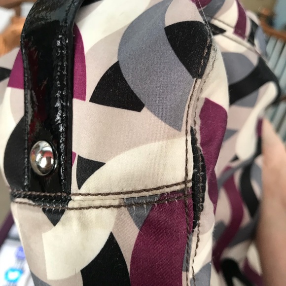 Coach sateen and leather handbag - Picture 7 of 8